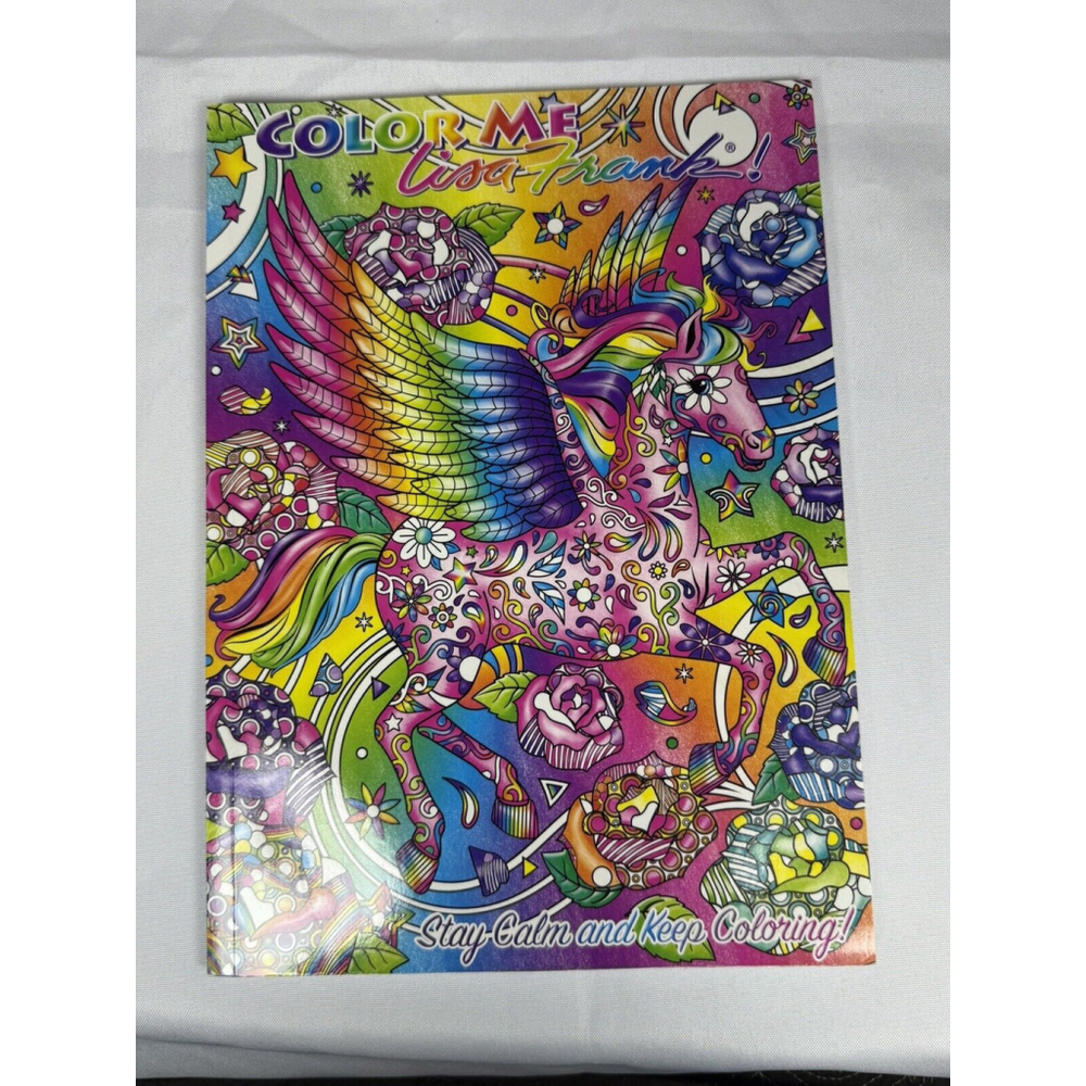 NEW Lisa Frank Color Stay Calm Keep Coloring Book Unicorn Puppy Tiger Adult Kid